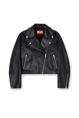 l-unatic Biker ceket, mumlu deri