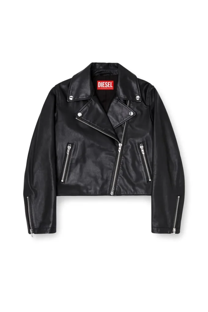 l-unatic Biker ceket, mumlu deri
