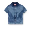 m-fenny Phoenix logolu indigo gömlek hırka
