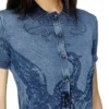 m-fenny Phoenix logolu indigo gömlek hırka