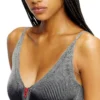 m-melly Denim kargo cepli örgü tank top