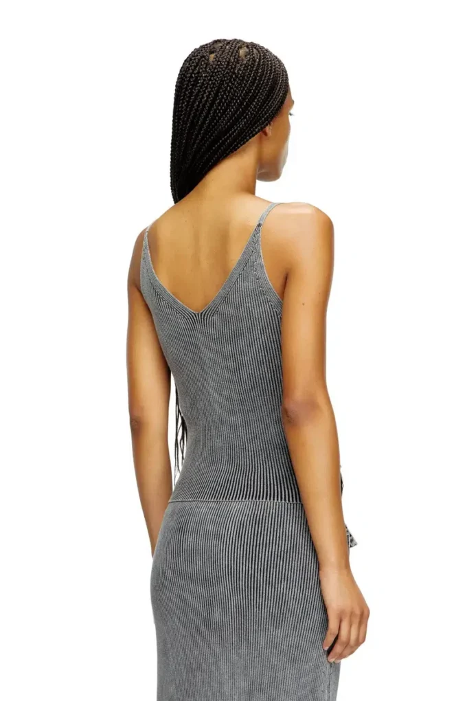 m-melly Denim kargo cepli örgü tank top