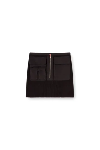 m-meryn-short Kargo cepli nervürlü mini etek