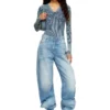m-milmo Parlak efektli denim iplik kazak m-milmo Parlak efektli denim iplik kazak