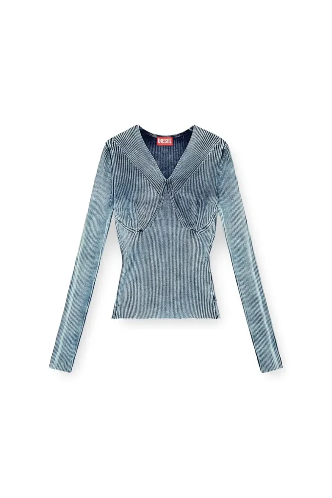 m-milmo Parlak efektli denim iplik kazak m-milmo Parlak efektli denim iplik kazak