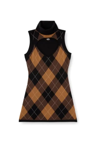 m-romko-dress Argyle desenli yün elbise