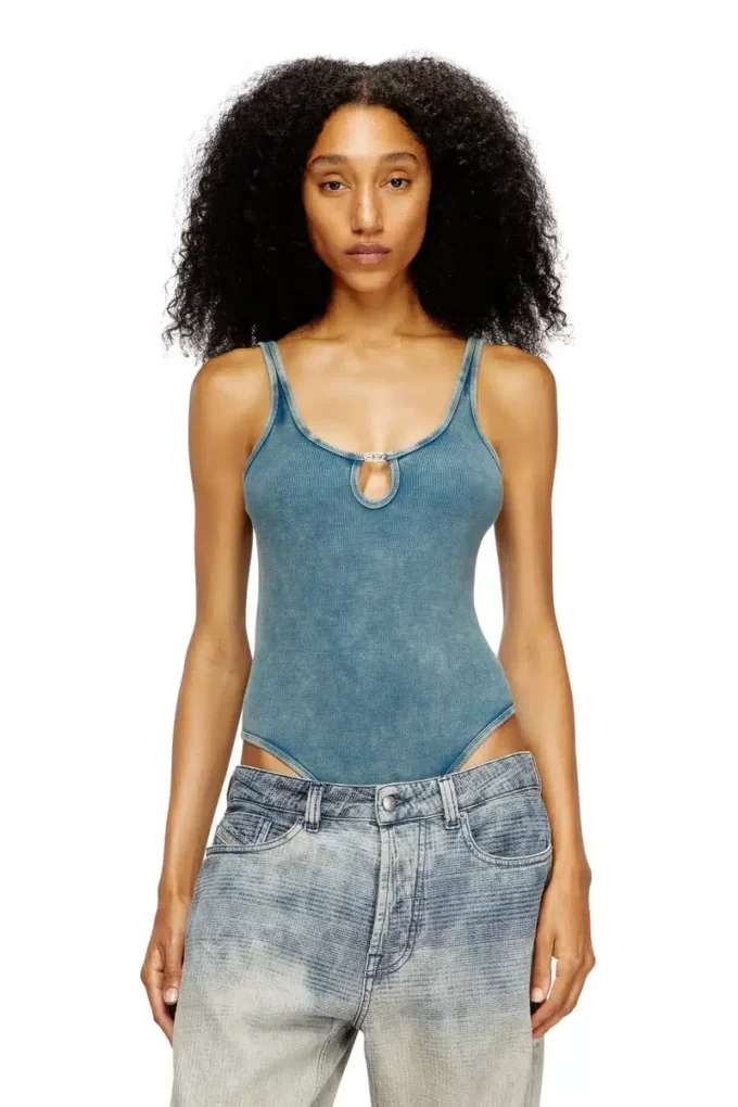 maura-dnm Mermer yıkamalı streç pamuktan bodysuit