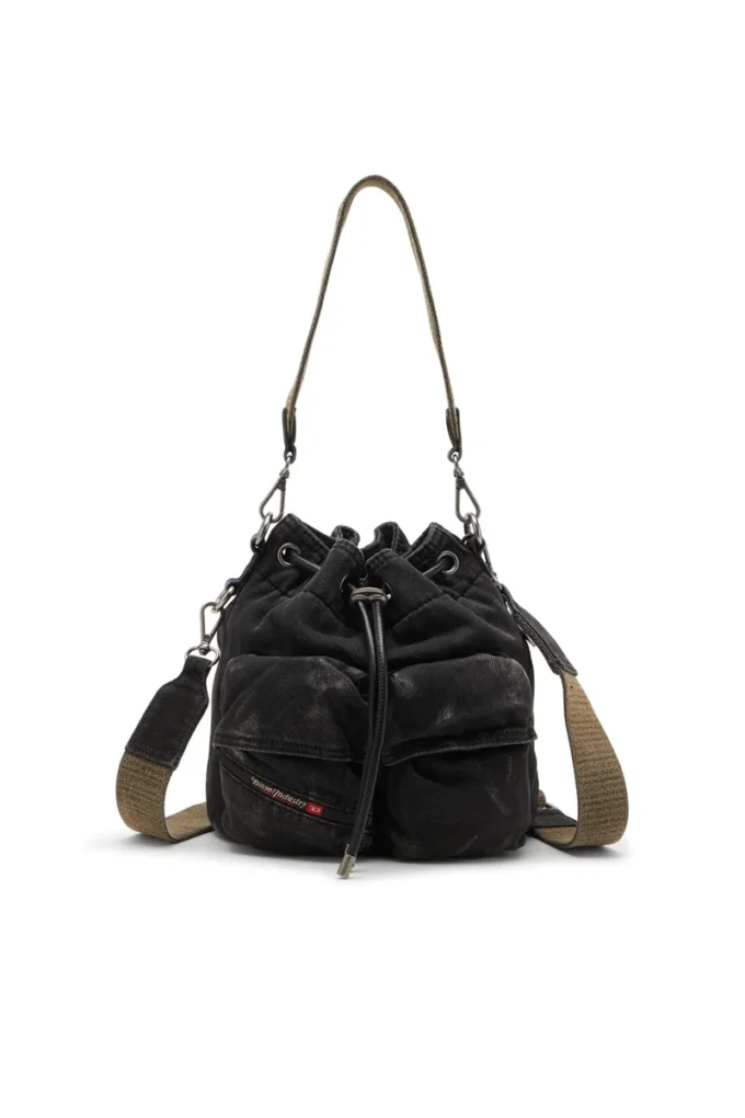 multi-pkts bucket x Multi-Pkts-Multipocket kovboy çantası, yıkanmış denim