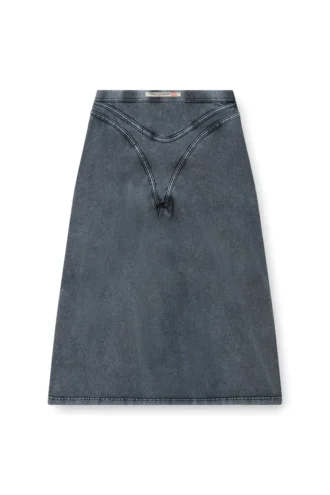 o-alline Denim görünümlü jarse midi etek
