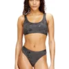 oriba-gft Metalik baskılı streç pamuklu bralette