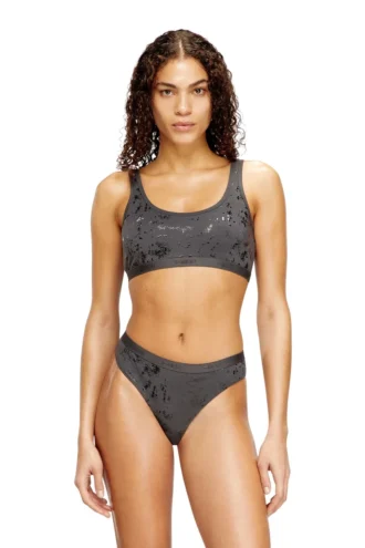oriba-gft Metalik baskılı streç pamuklu bralette