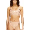 oriba-gft Metalik baskılı streç pamuklu bralette