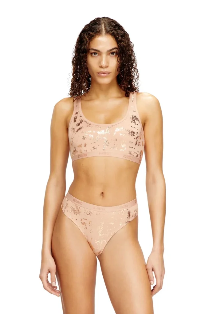 oriba-gft Metalik baskılı streç pamuklu bralette