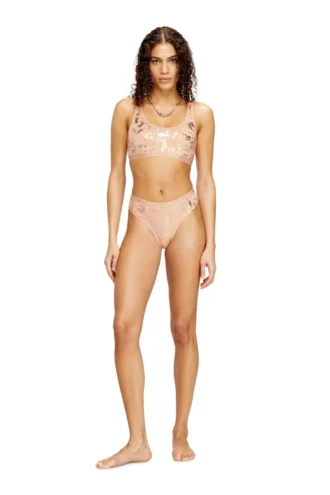 oriba-gft Metalik baskılı streç pamuklu bralette