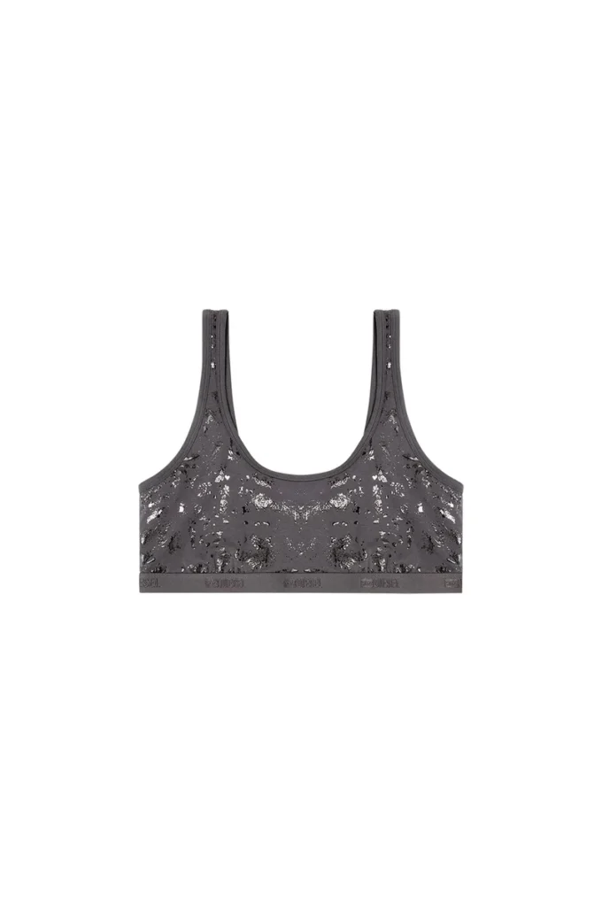 oriba-gft Metalik baskılı streç pamuklu bralette