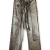 p-aloma Denim görünümlü viskon sargı pantolon