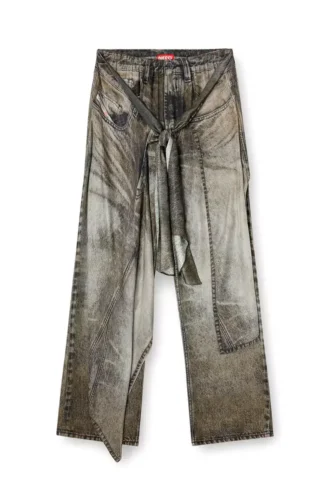 p-aloma Denim görünümlü viskon sargı pantolon