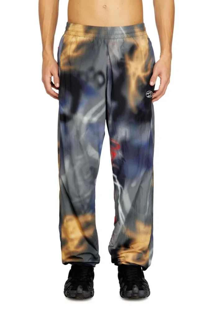 p-arelion Nylon pantolon, tüm yüzeyinde baskı