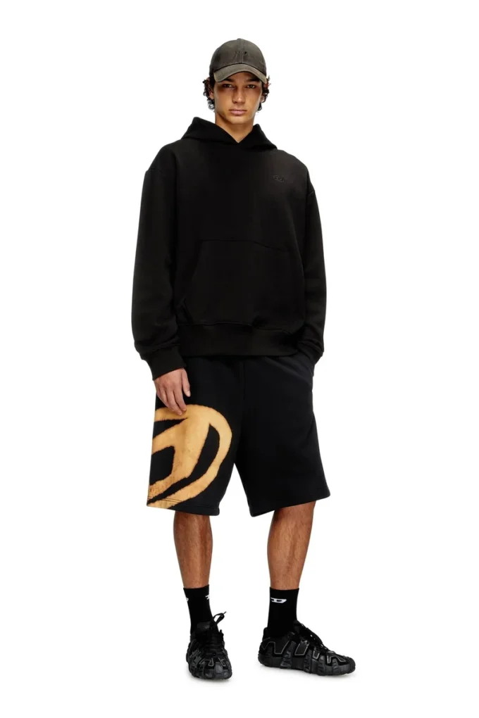 p-crow-bleach Ağartılmış logolu sweatshirt şort