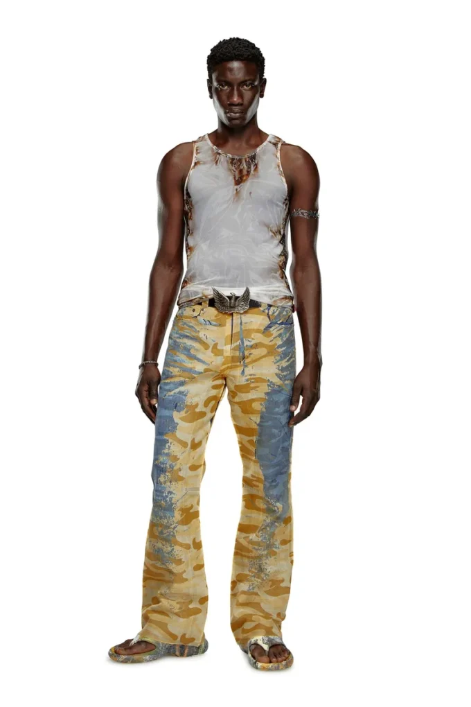 p-fro-dev Soyulabilir muslin kamuflaj pantolon
