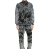 p-labis Devoré houndstooth desenli elastik pantolon
