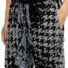 p-labis Devoré houndstooth desenli elastik pantolon