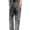 p-labis Devoré houndstooth desenli elastik pantolon