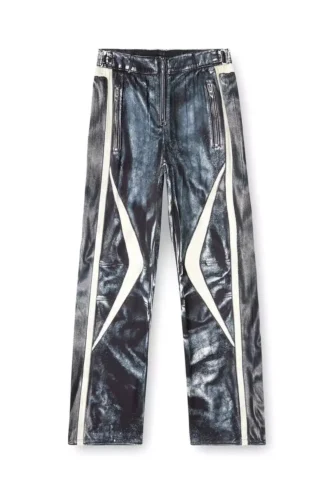 p-theck-bmcz Biker-trompe l’oeil saten eşofman altı