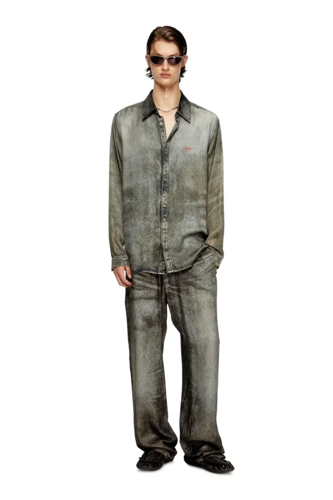 p-theck-lkct Denim görünümlü viskon elastik pantolon