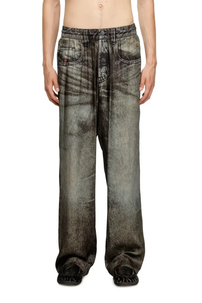 p-theck-lkct Denim görünümlü viskon elastik pantolon