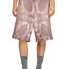 p-warky-short Ortaçağ desenli waffle şort