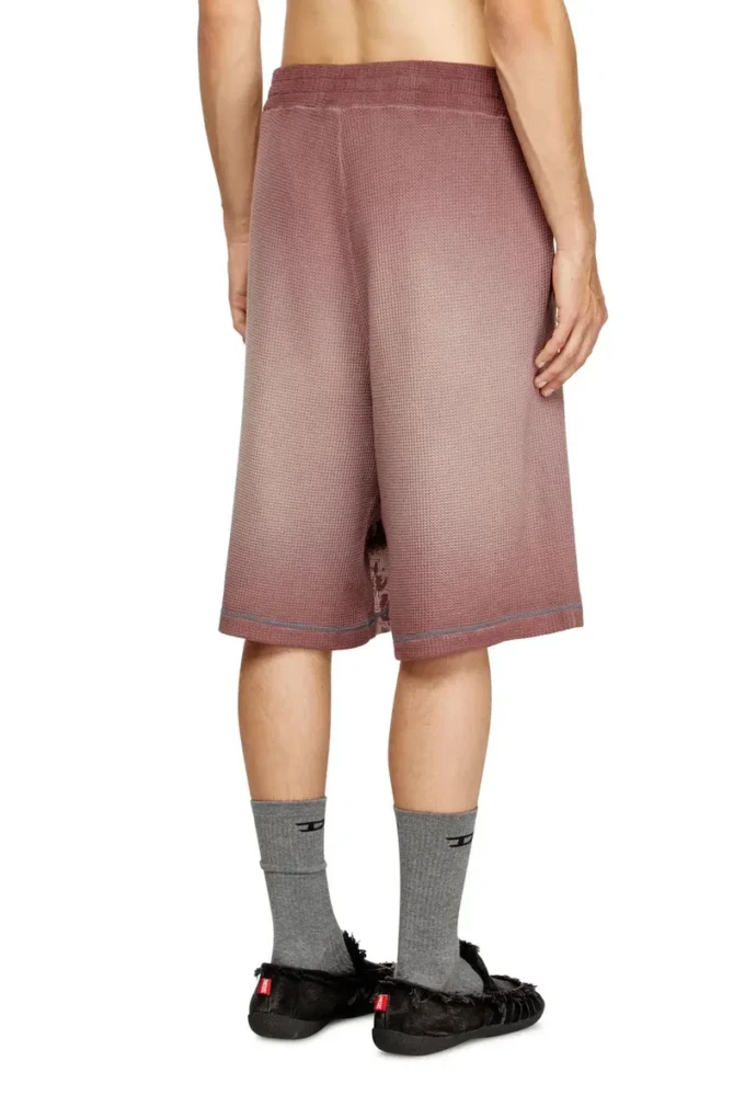 p-warky-short Ortaçağ desenli waffle şort