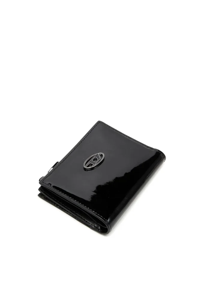 Play bi-fold zip ii Parlak deri küçük cüzdan