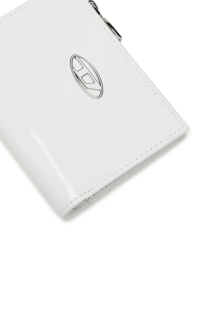 Play bi-fold zip ii Parlak deri küçük cüzdan