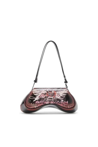 play crossbody Play-Omuz çantası, baskılı parlak PU