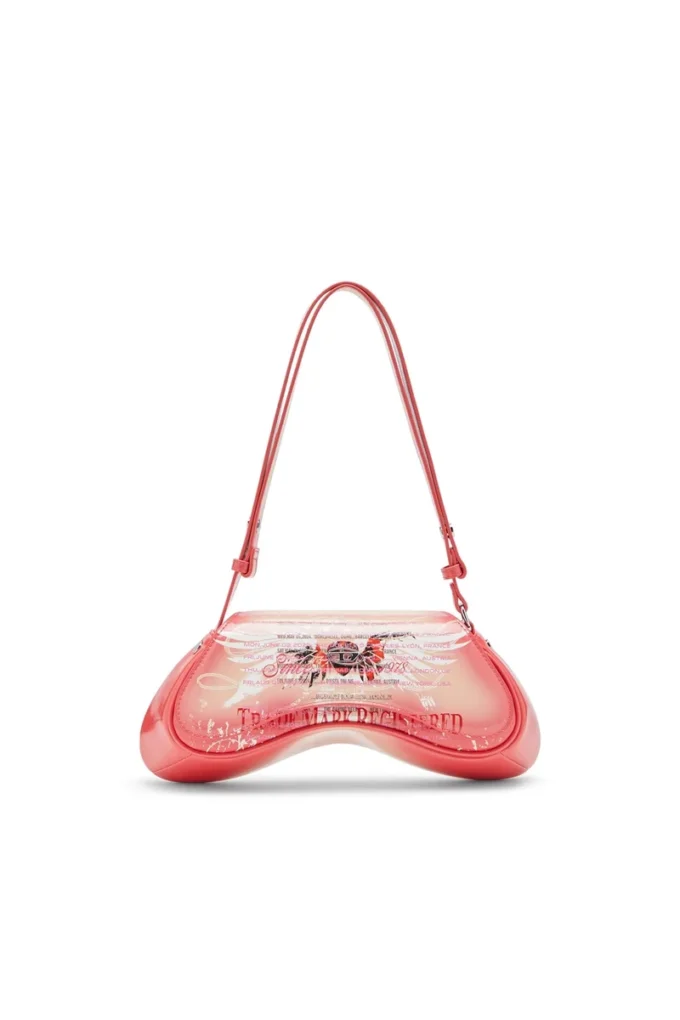 play crossbody Play-Omuz çantası, baskılı parlak PU
