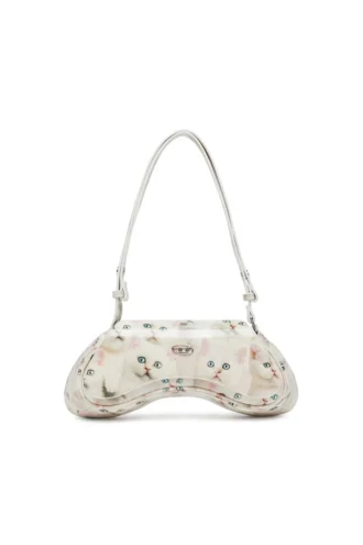 play crossbody Play-Omuz çantası, baskılı parlak PU