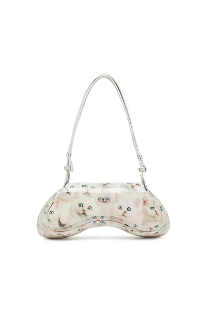 play crossbody Play-Omuz çantası, baskılı parlak PU