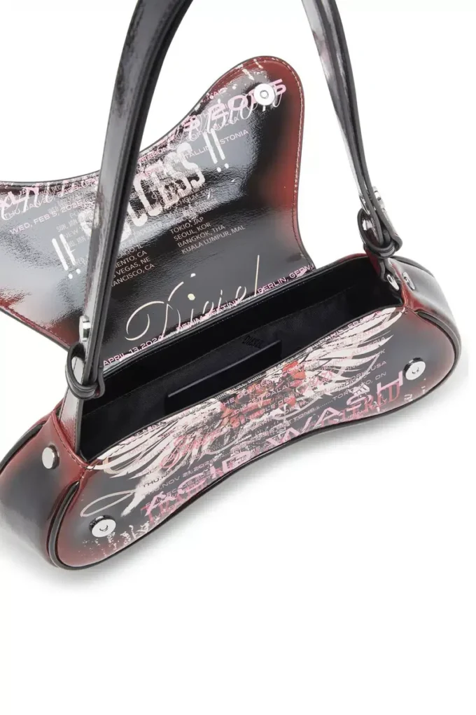 play crossbody Play-Omuz çantası, baskılı parlak PU