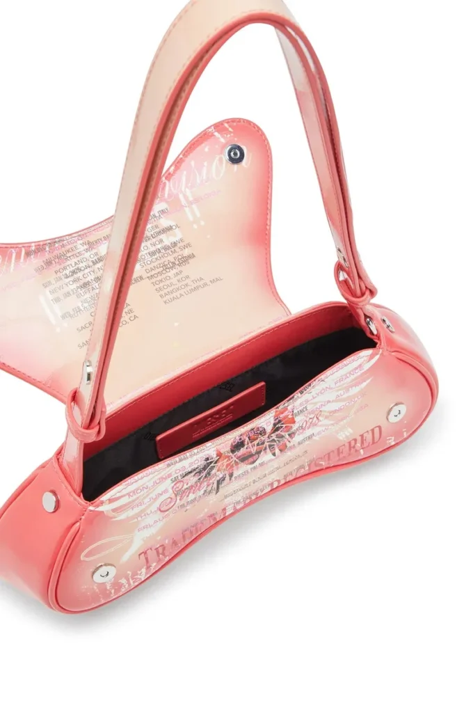 play crossbody Play-Omuz çantası, baskılı parlak PU
