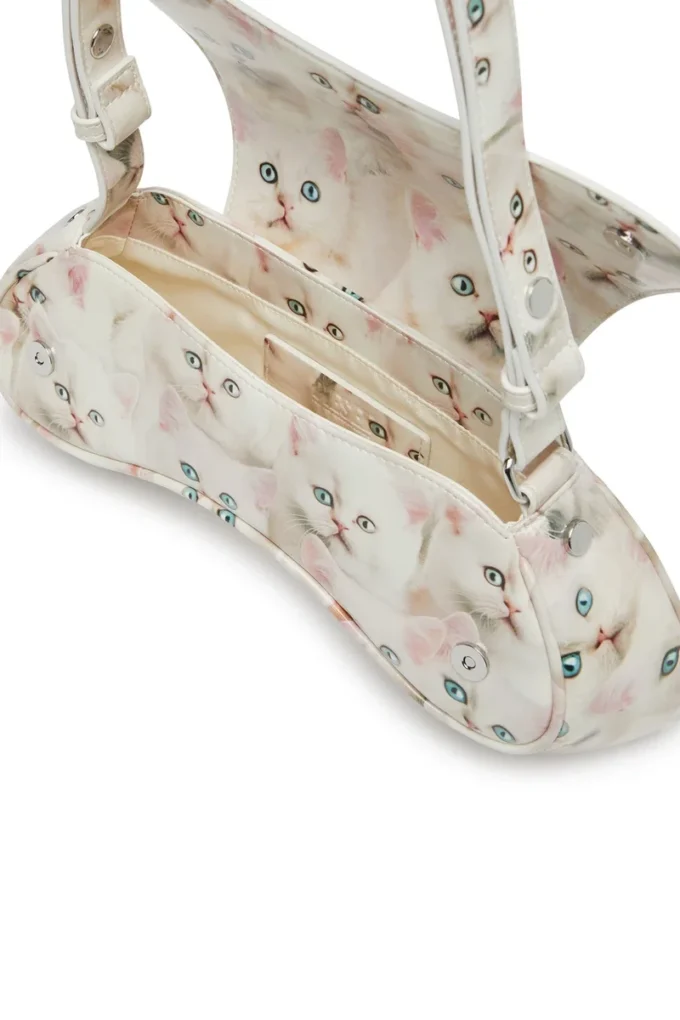 play crossbody Play-Omuz çantası, baskılı parlak PU