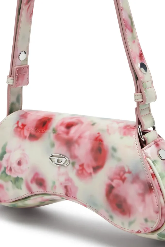 play crossbody Play-Omuz çantası, baskılı parlak PU