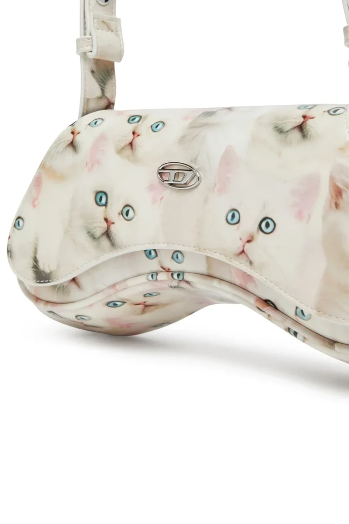 play crossbody Play-Omuz çantası, baskılı parlak PU