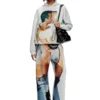 pr-s-boxt-hood-tom25 Grafik baskılı kapüşonlu sweatshirt
