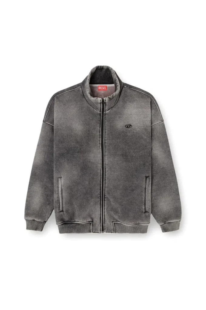 s-batel-v1 Teddy astarlı, denim efektli fermuarlı ceket