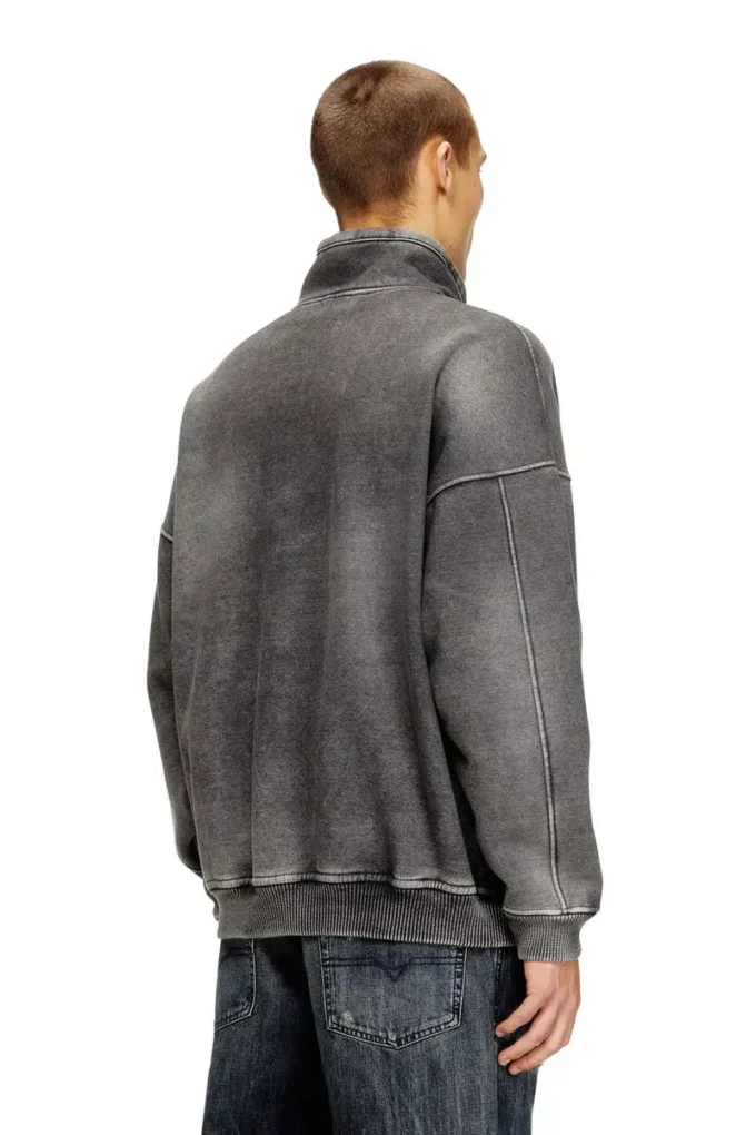 s-batel-v1 Teddy astarlı, denim efektli fermuarlı ceket