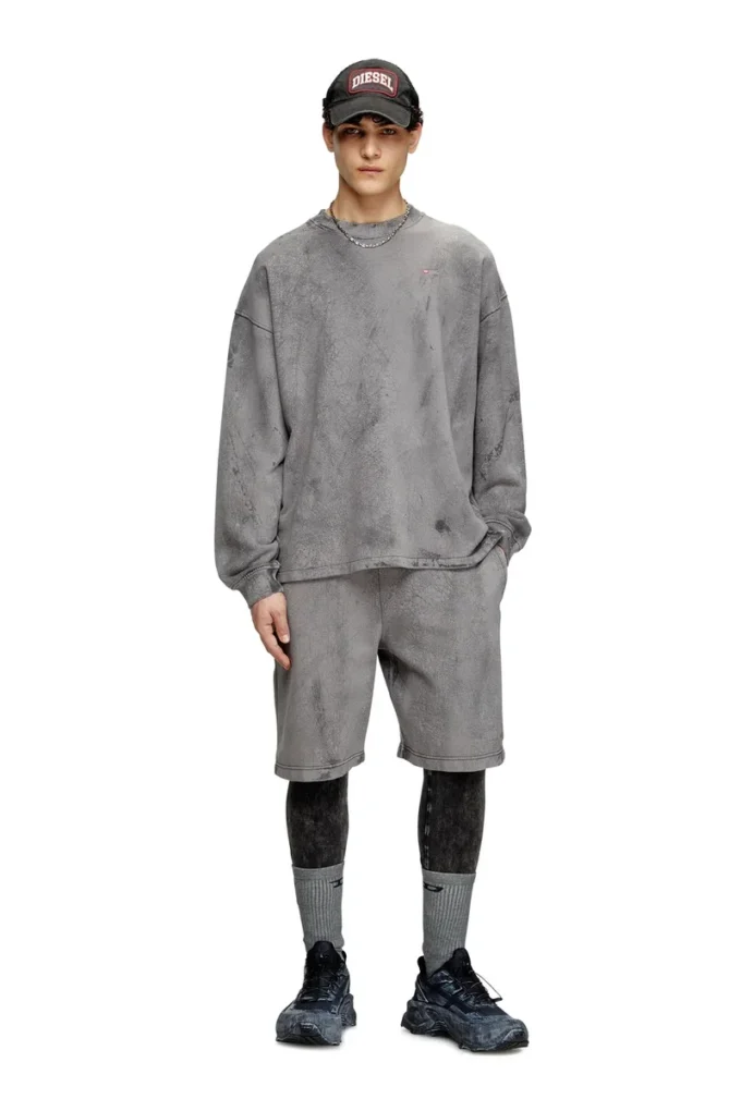s-baxt-t1 Mikro logolu çatlak efektli sweatshirt