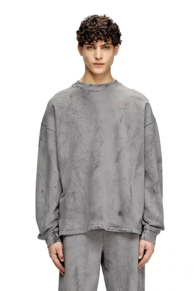 s-baxt-t1 Mikro logolu çatlak efektli sweatshirt