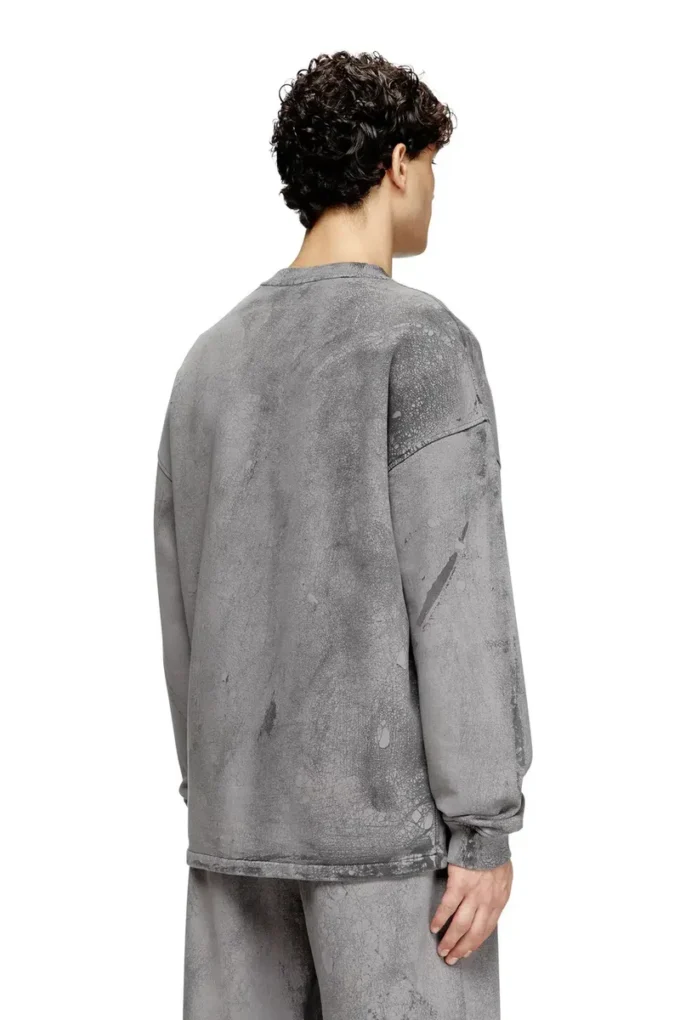 s-baxt-t1 Mikro logolu çatlak efektli sweatshirt