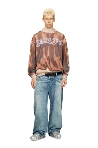 s-boxt-hood-show Graffiti desenli kapüşonlu sweatshirt